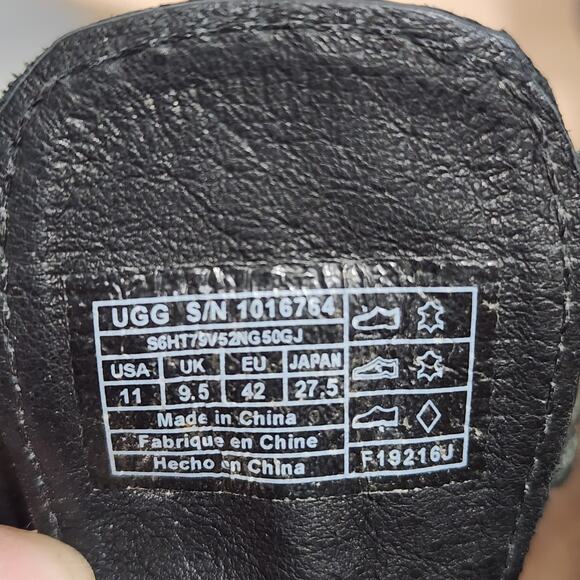 Ugg‎ Maddie Wedge Sandals Leather Cork Black Thongs Slip On Shoes Size 11 - Picture 8 of 11